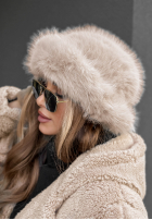Mütze bucket hat z futerkiem Winter Cuddles Beige