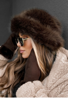Mütze bucket hat z futerkiem Winter Cuddles Schokoladenbraun