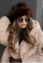 Mütze bucket hat z futerkiem Winter Cuddles Schokoladenbraun