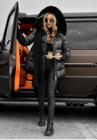 Pikowana Jacke z futerkiem Something Like That Schwarz