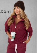 Sweat Set Sweatshirt i Hose Pause Time Burgunderrot
