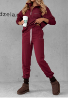 Sweat Set Sweatshirt i Hose Pause Time Burgunderrot