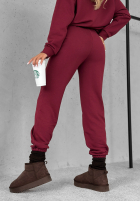 Sweat Set Sweatshirt i Hose Pause Time Burgunderrot