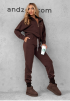 Sweat Set Sweatshirt i Hose Pause Time Schokoladenbraun