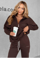 Sweat Set Sweatshirt i Hose Pause Time Schokoladenbraun