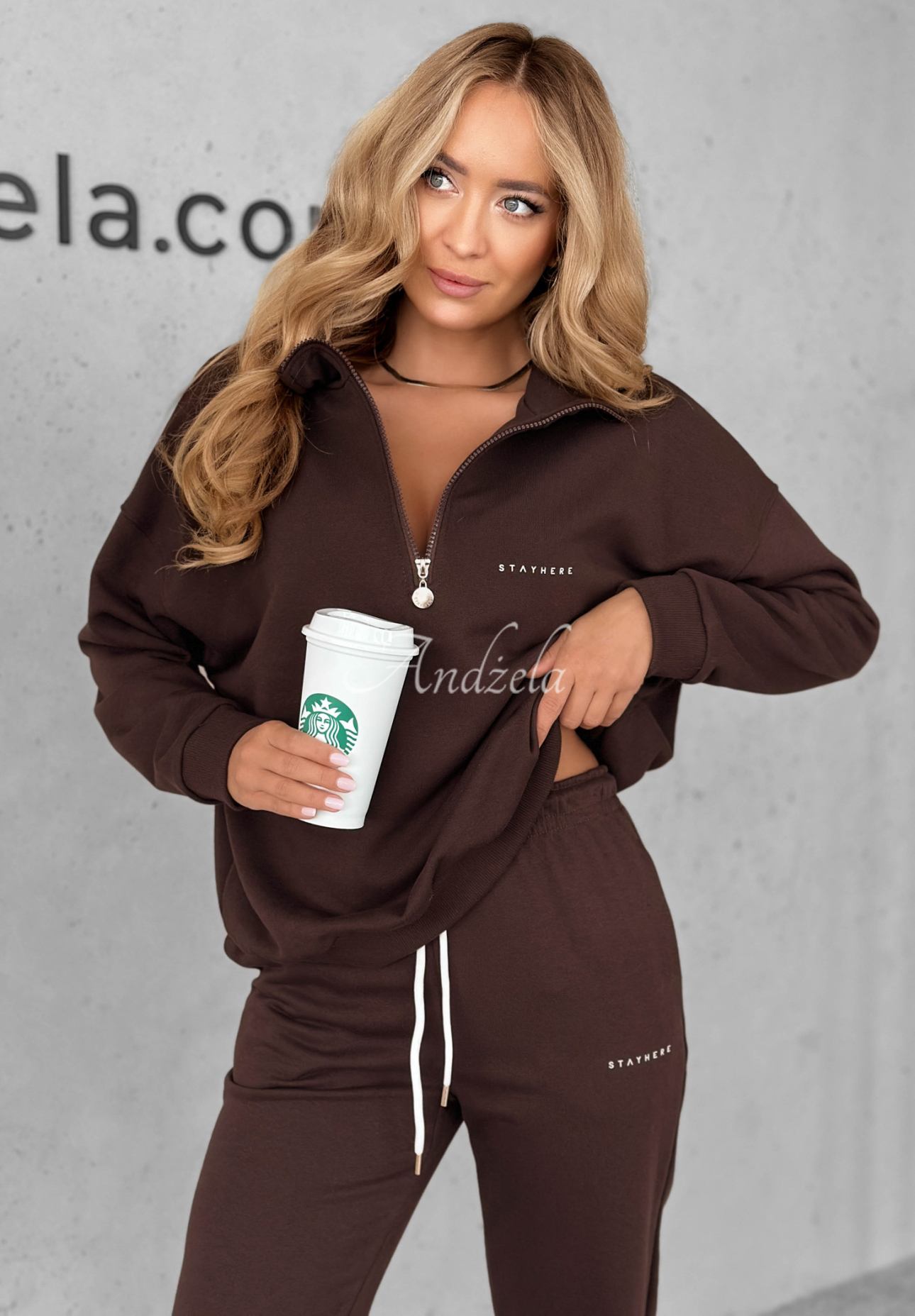 Trainingsanzug-Set: Sweatshirt und Hose Pause Time Schokoladenbraun