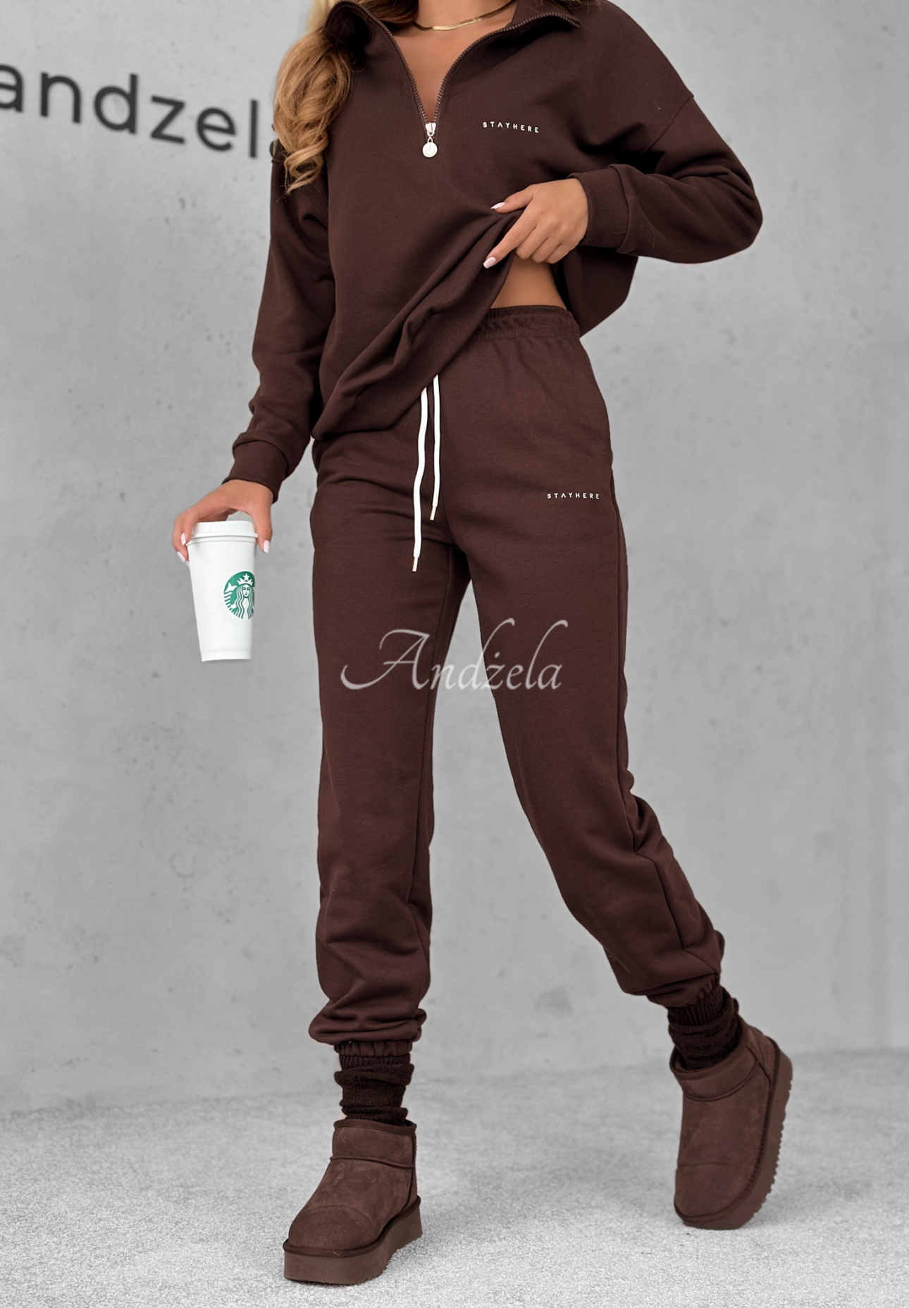 Trainingsanzug-Set: Sweatshirt und Hose Pause Time Schokoladenbraun