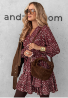 Zamszowa torebka Just Lipstick czekoladowa