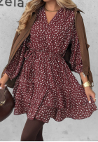 Kwiecista Kleid mini Florists Dream Burgunderrot
