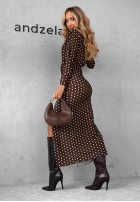 Kleid maxi w Punkte Found You Schokoladenbraun
