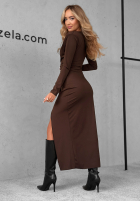 Dopasowana Kleid z marszczeniami Every Dance Move Schokoladenbraun