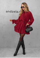 Kleid mini z falbankami Not Just Dream Burgunderrot