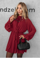 Kleid mini z falbankami Not Just Dream Burgunderrot
