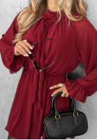 Kleid mini z falbankami Not Just Dream Burgunderrot