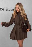 Kleid mini z falbankami Not Just Dream Mokkafarben