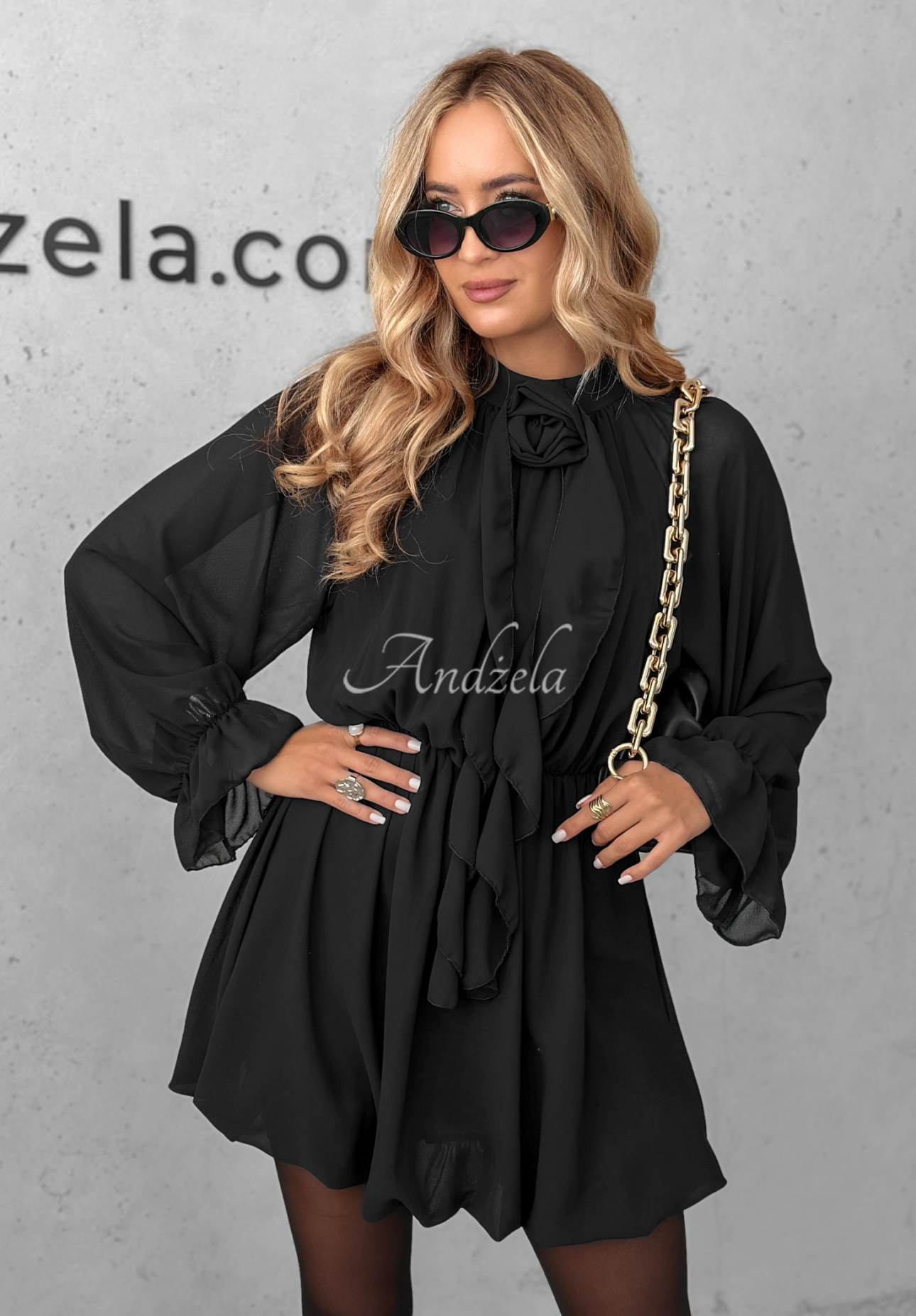 Minikleid mit Rüschen Not Just Dream Schwarz