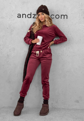 Velours-Set Now You Know Burgunderrot