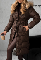 Pikowana Jacke z futerkiem Frostbite Schokoladenbraun II