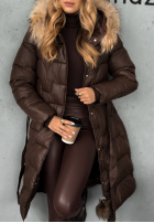 Pikowana Jacke z futerkiem Frostbite Schokoladenbraun II
