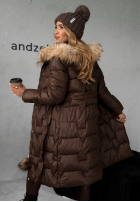 Pikowana Jacke z futerkiem Frostbite Schokoladenbraun II
