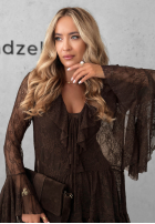 Koronkowa Kleid z falbankami My Own Story Schokoladenbraun