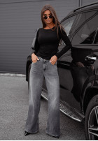 Wiskozowa Bluse longsleeve Basanti Schwarz