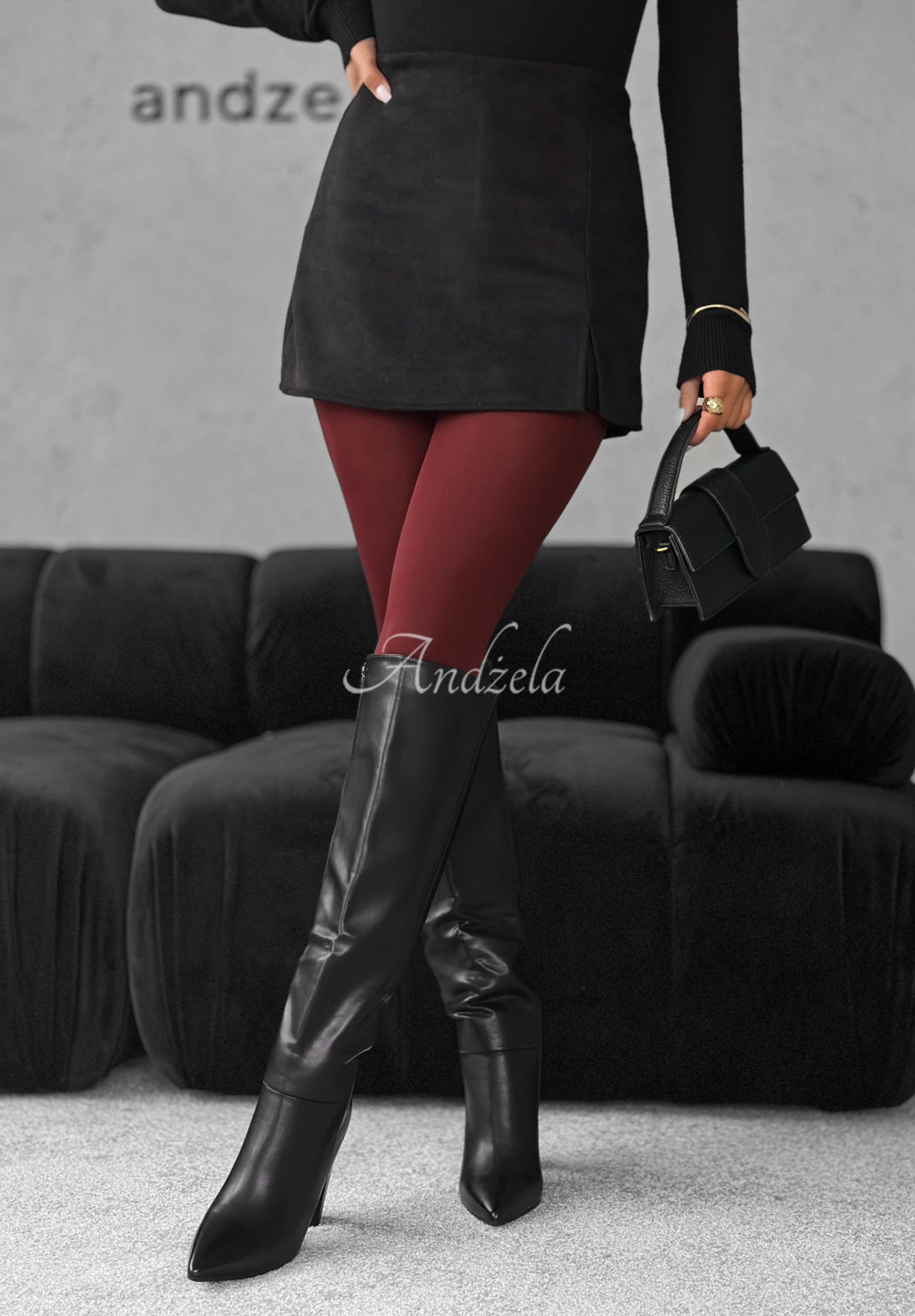 Andrana burgundy 100 den tights