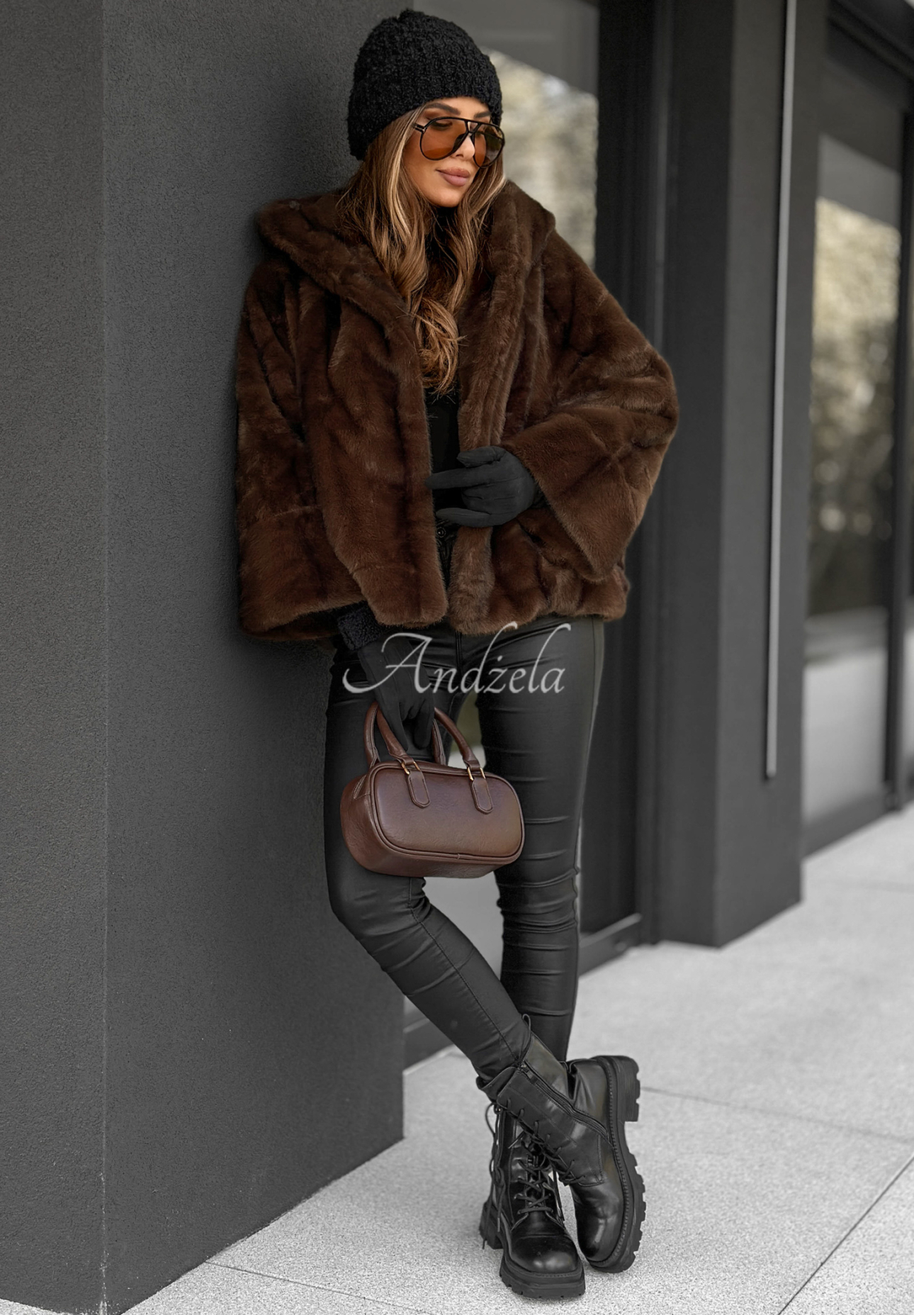 Kurze Pelzjacke What I Said Schokoladenbraun