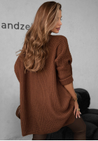 Asymetryczny Pullover z ozdobną aplikacją Been A While Schokoladenbraun