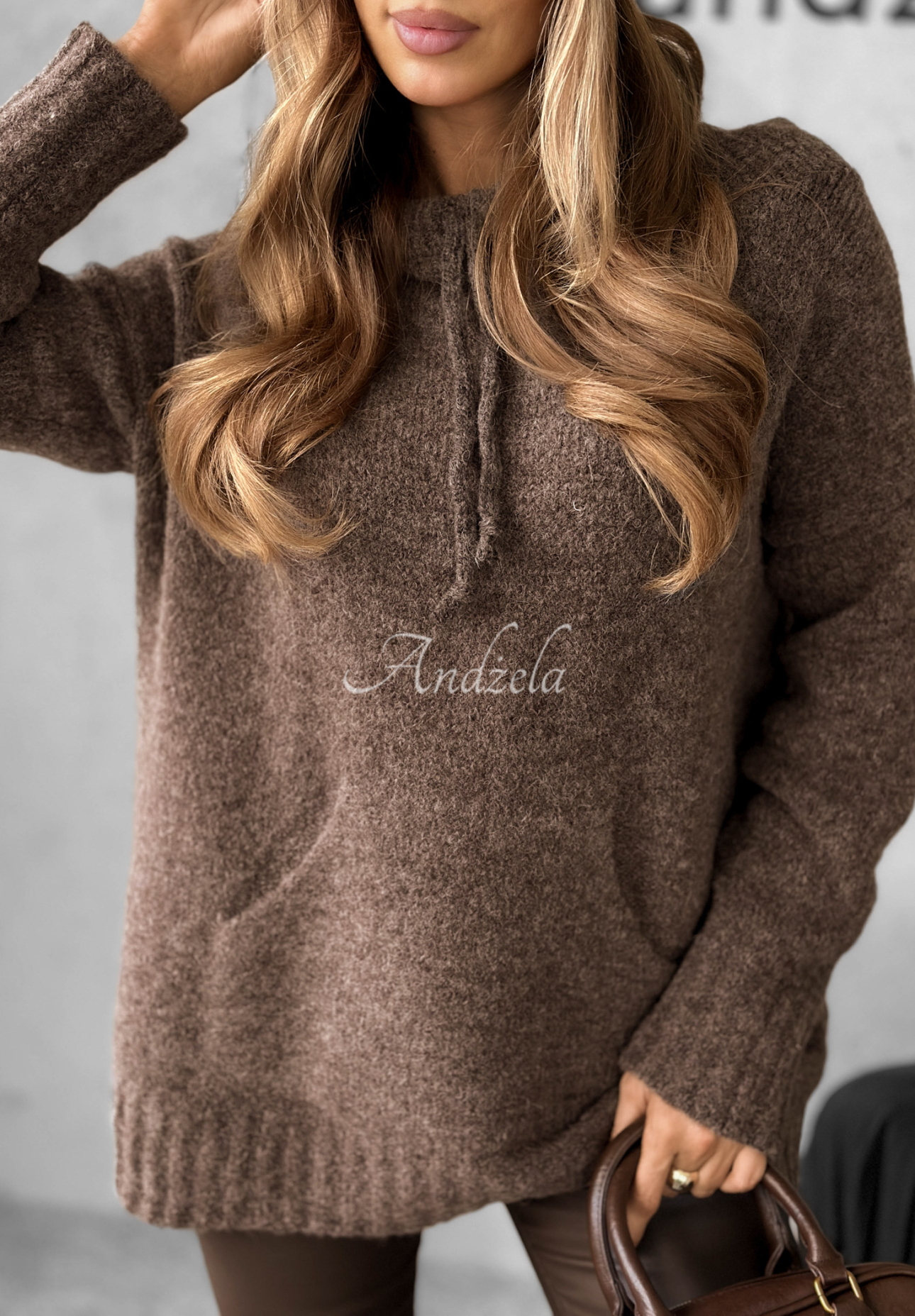 Oversize-Kapuzenpullover Carra Schokoladenbraun
