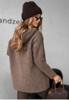 Pullover oversize z kapturem Carra Schokoladenbraun