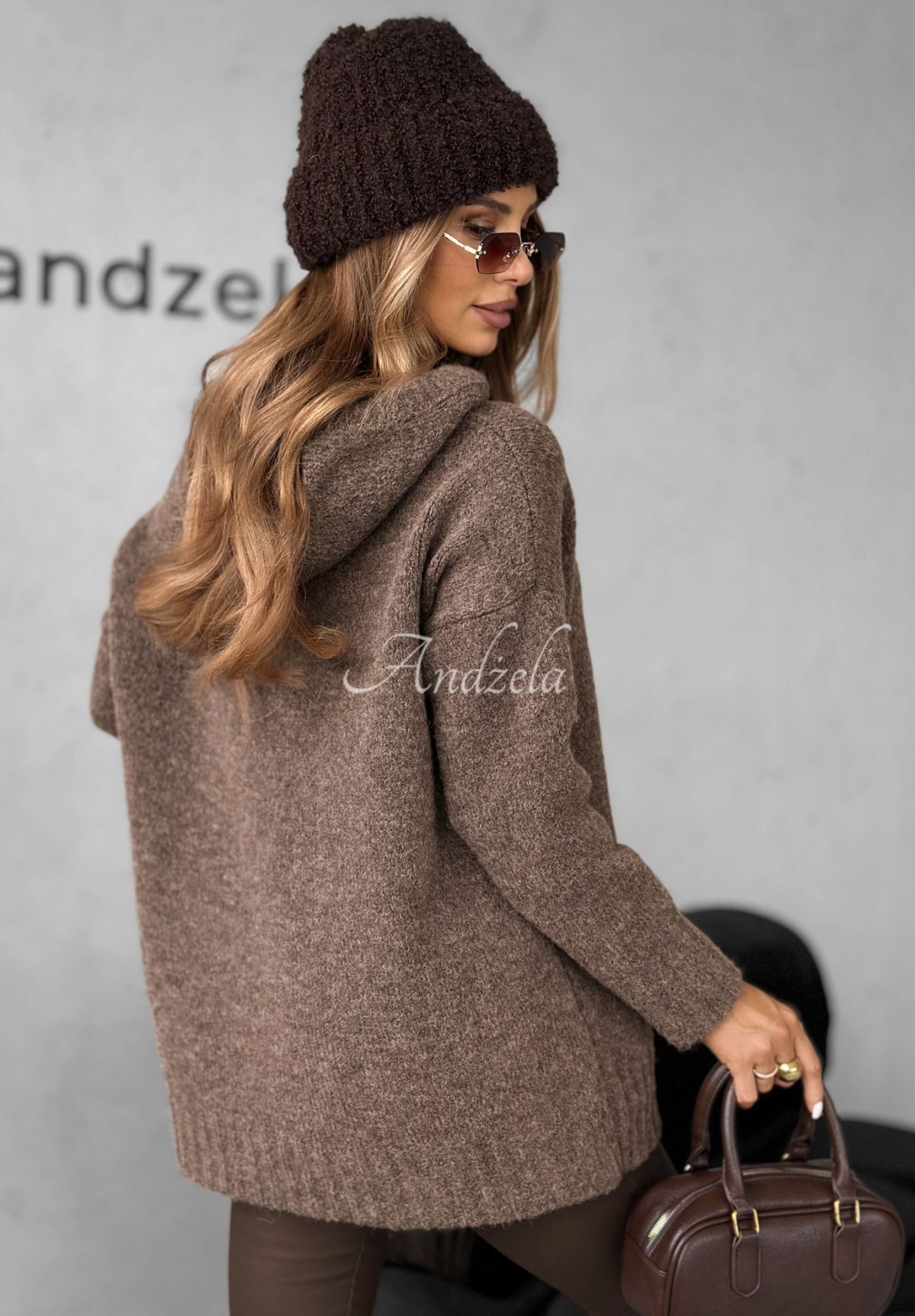 Oversize-Kapuzenpullover Carra Schokoladenbraun