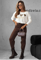 Bluse z nadrukiem Wild Hearts Ecru