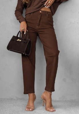 Mom-Fit Jeans Cold Message Schokoladenbraun