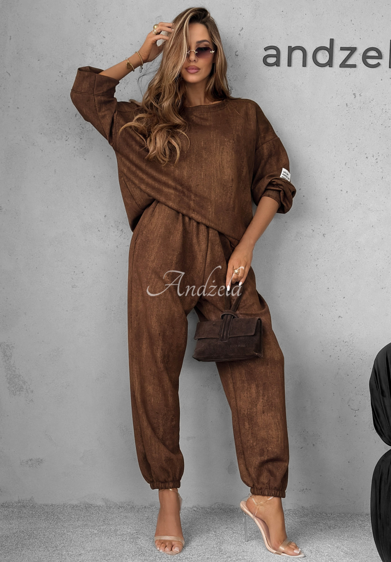Trainingsanzug-Set: Sweatshirt und Hose Get It Now Schokoladenbraun