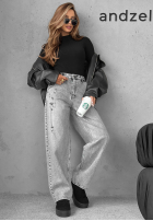 Hose Jeans mom fit Words And Ideas Grau