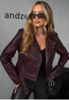 Skórzana Bikerjacke Just Let Go Burgunderrot