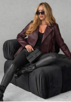 Skórzana Bikerjacke Just Let Go Burgunderrot