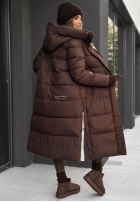 Długa pikowana Jacke Over To You Schokoladenbraun
