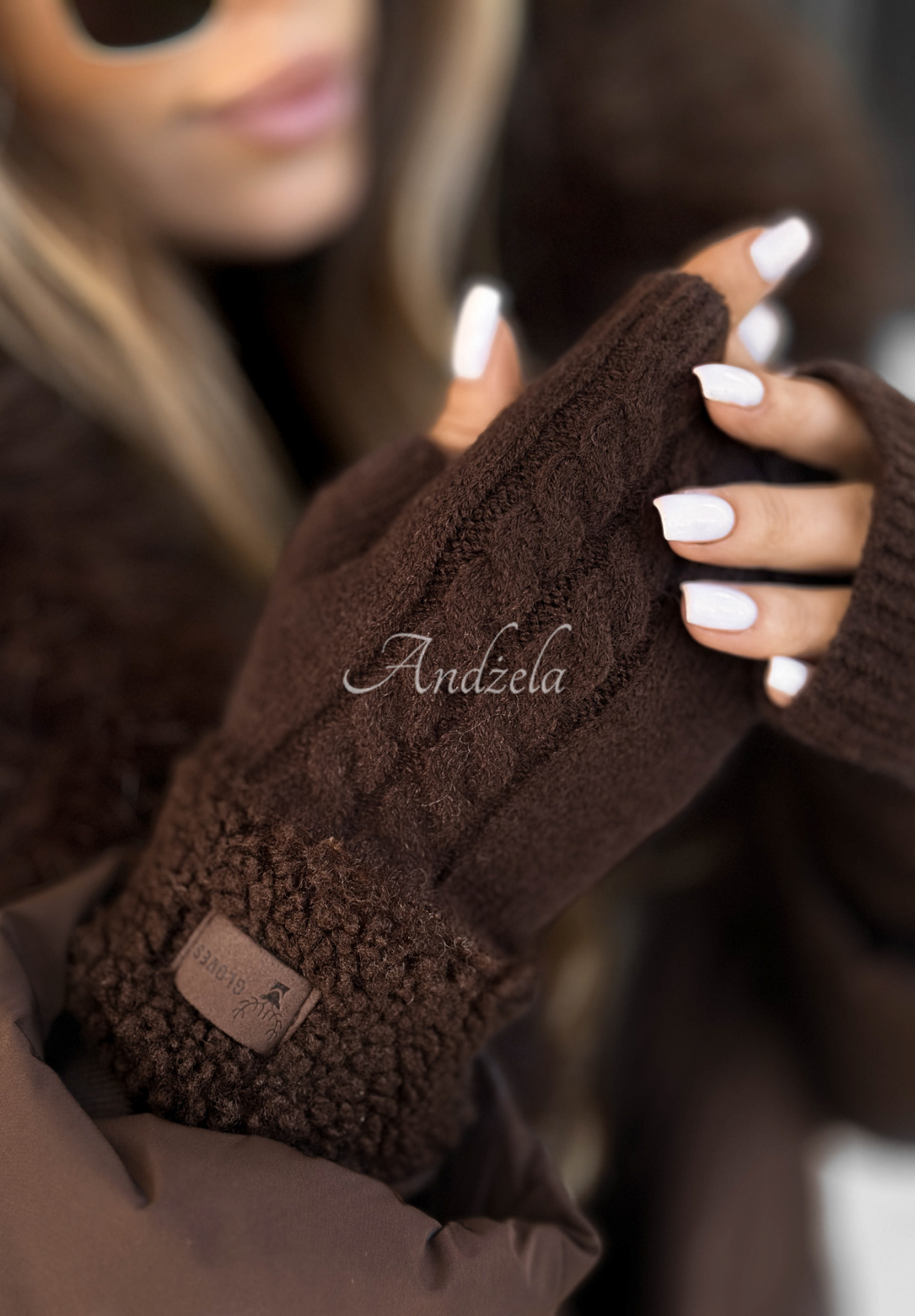 Schaffellhandschuhe Enjoying Winter Schokoladenbraun