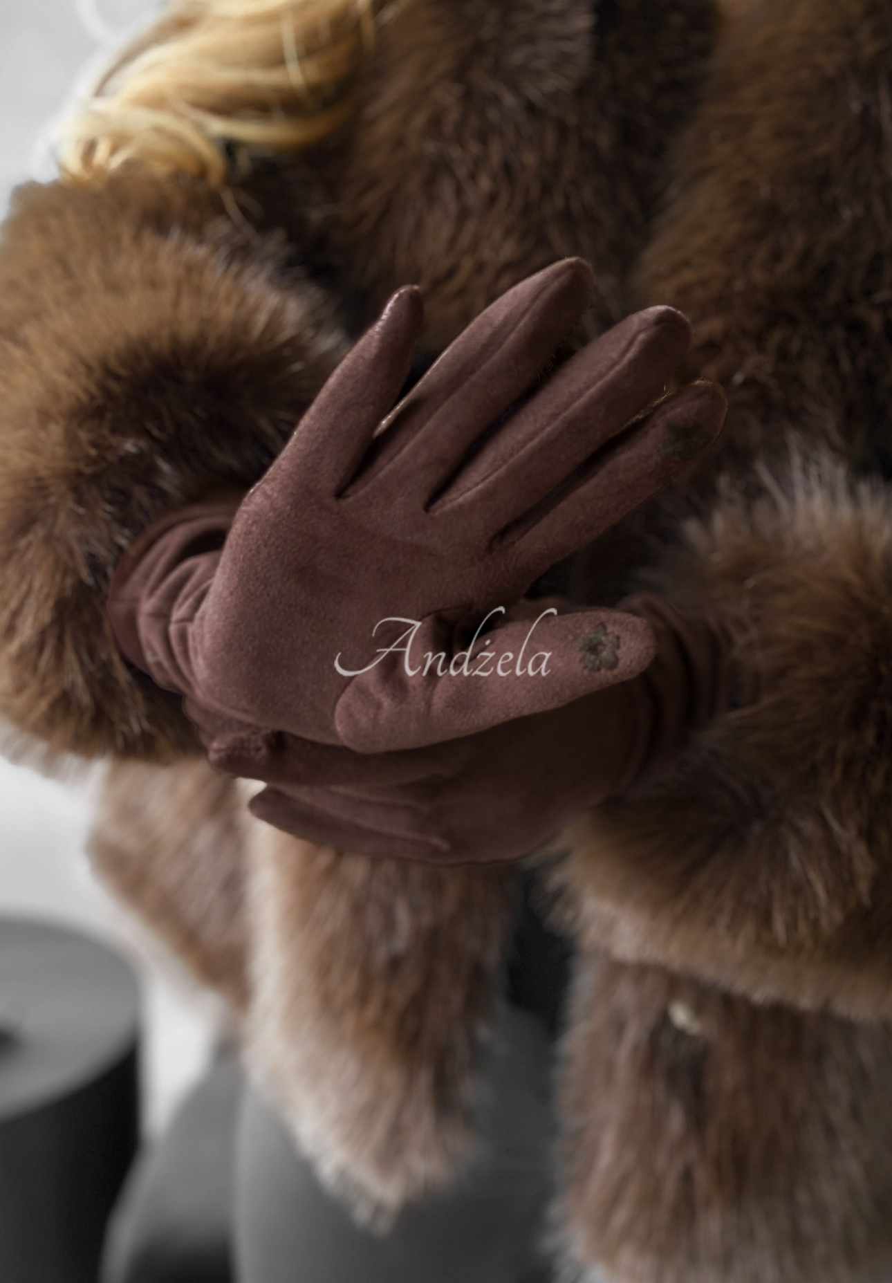 Lange Wildlederhandschuhe Long December Schokoladenbraun