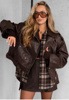 Bikerjacke aus Leder Cold Goodbye Schokoladenbraun