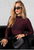 Koronkowa Bluse longsleeve Imagine Me Burgunderrot