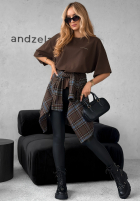 T-shirt z nadrukiem Without Saying czekoladowy