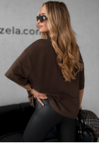 T-Shirt z nadrukiem Without Saying Schokoladenbraun
