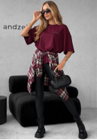 T-shirt z nadrukiem Without Saying burgundowy