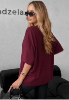 T-Shirt z nadrukiem Without Saying Burgunderrot