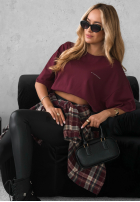 T-shirt z nadrukiem Without Saying burgundowy