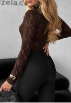 Koronkowa Bluse longsleeve Imagine Me Schokoladenbraun