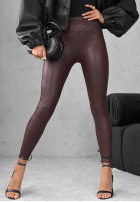Skórzane Leggings No One Knew Burgund II